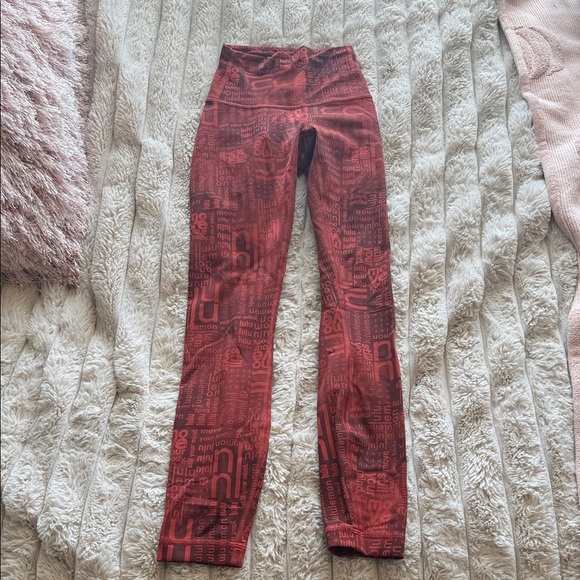 lululemon athletica Pants - Lululemon Athletica Red Textured Leggings